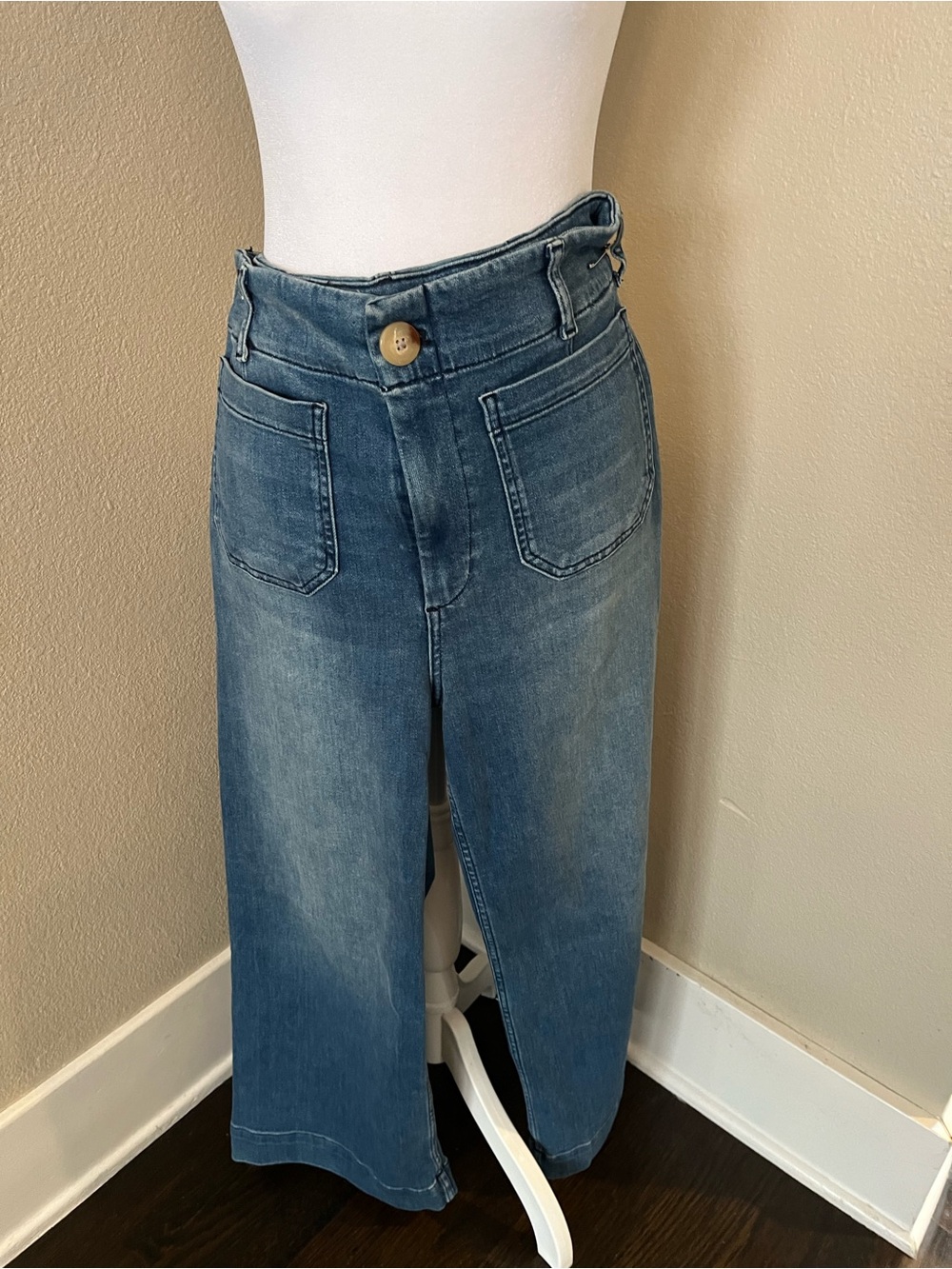 Maeve The Colette Wide-Leg Women's Jeans in Medium Blue Wash